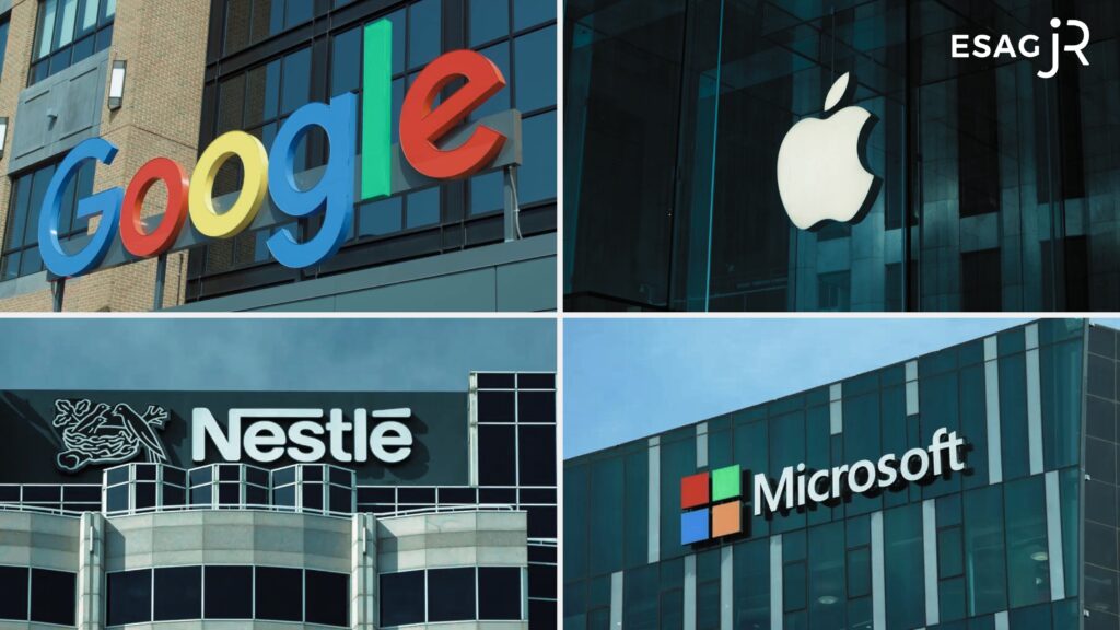 MARCAS famosas apple google nestle microsoft misao visao valores